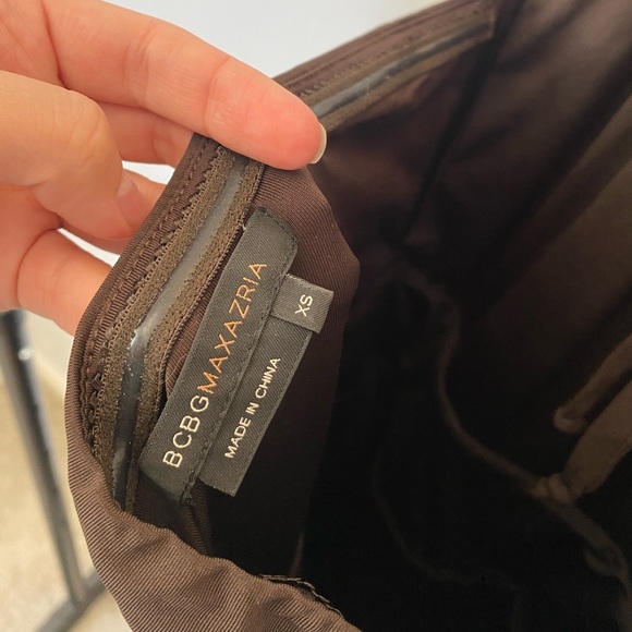 BCBG MAXAZRIA BROWN HALTER BEADED MAXI DRESS GOWN - Picture 5 of 5